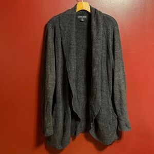 Barefoot Dreams CozyChic Lite Cardigan Size L/XL Charcoal Gray Sweater